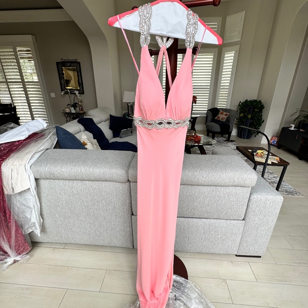 ✨ Elegant Faviana Pink Dress with Rhinestones - For Sale! ✨